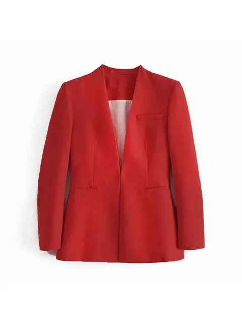 Women's Tailored Blazer and High Waist Trouser Suit Set