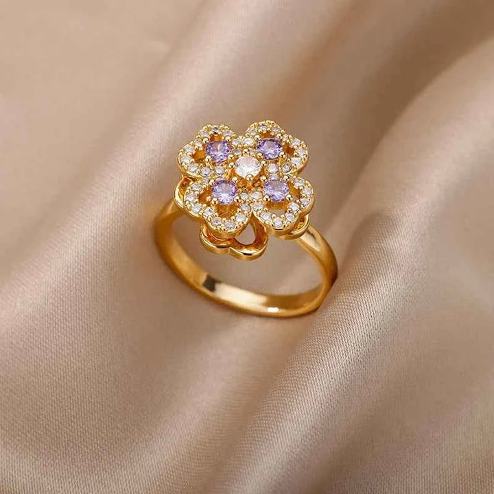 Adjustable Lucky Clover Ring