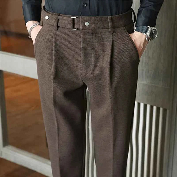 Men's Stylish Wool Trousers Coffee