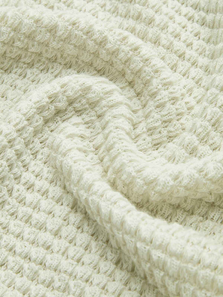 Sage | Women's Fitted Waffle Knit Long Sleeve Top