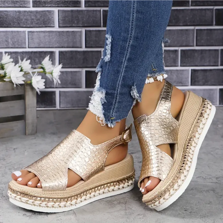 Sarah | Women's Sandals with Orthopedic Support Gold