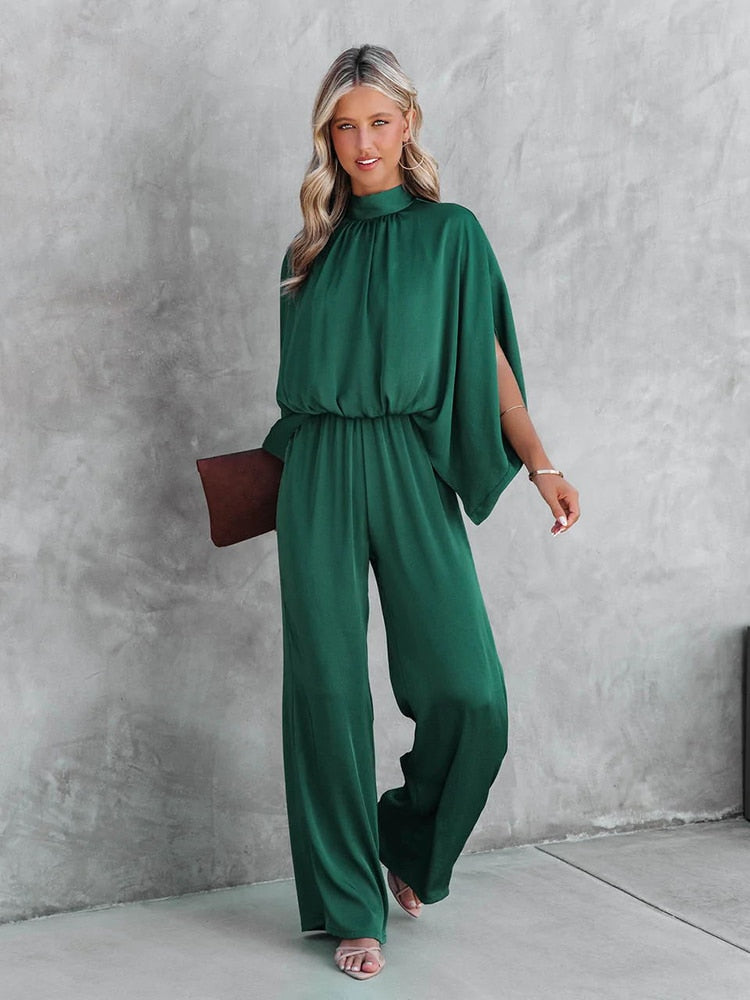 Women's Chic Jumpsuit - Stylish and Versatile Green