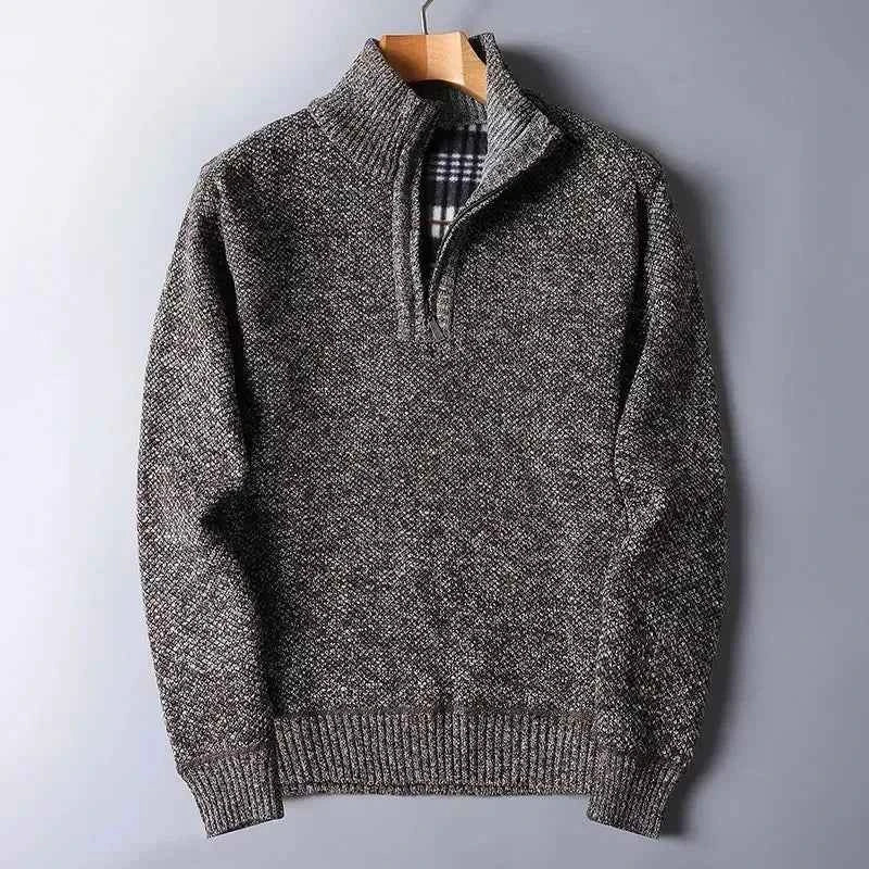 Men's Quarter Zip Knit Sweater