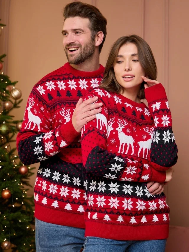 Christmas Cozy Family Matching Christmas Sweaters for All Ages Red