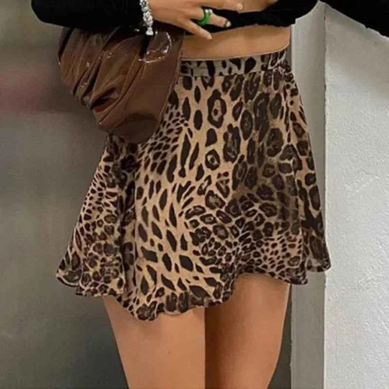 Women's Leopard Print Mini Skirt