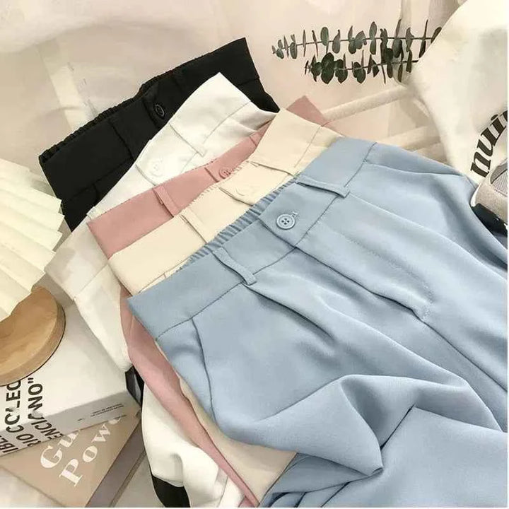 Women's High-Waist Pleated Trousers