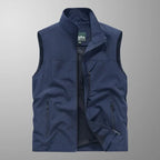 Men's Polyester Sleeveless Stand Collar Waterproof Vest