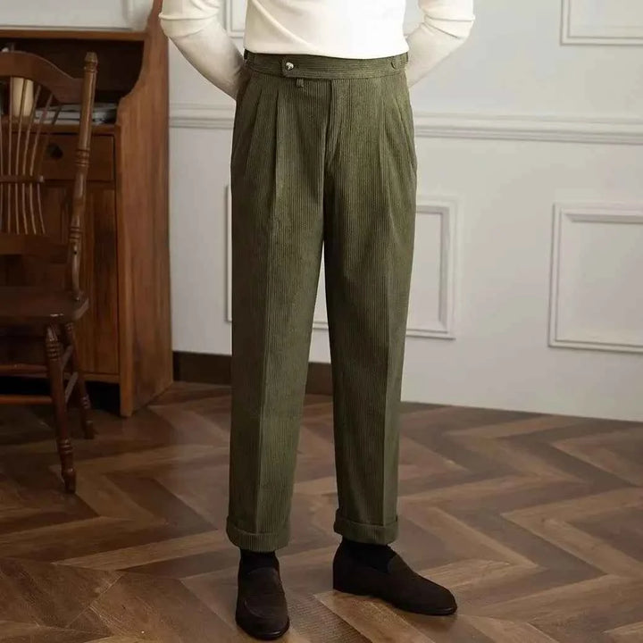Men's High-Waist Pleated Trousers - Naples Style