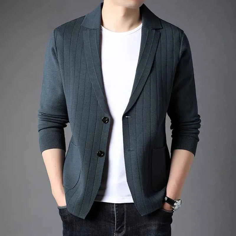 Men's Rib-Stitch Blazer Blue