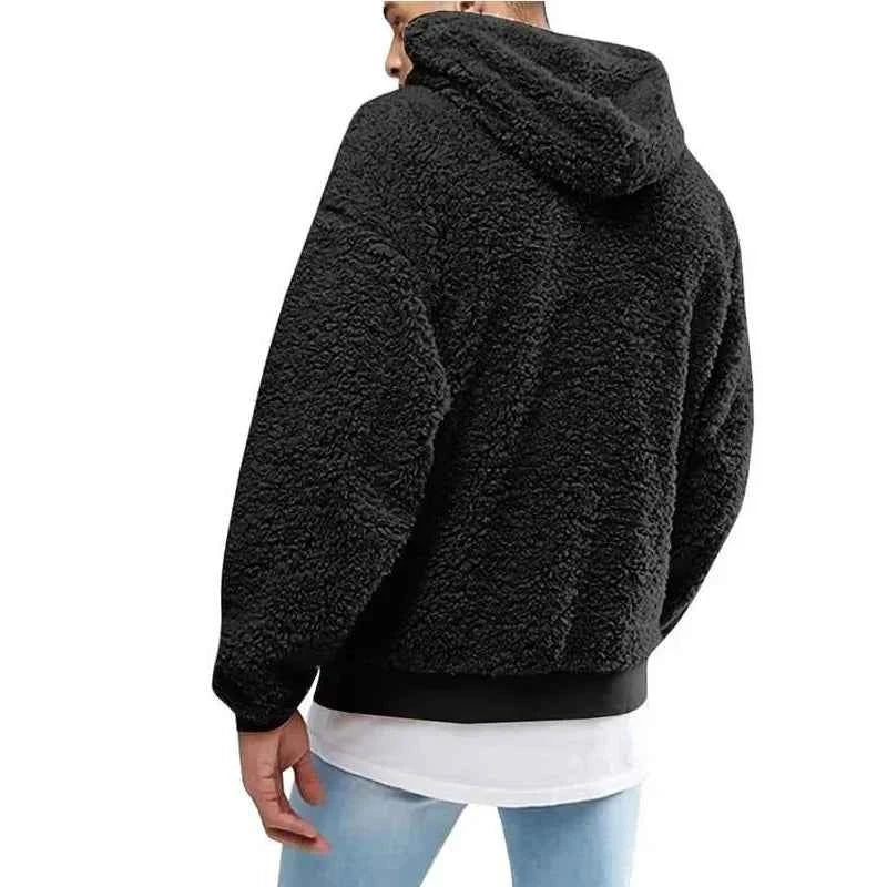 Men's Solid Plush Y2K Streetwear Hoodie
