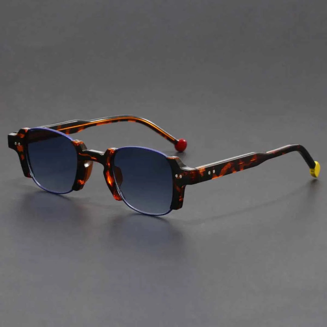 Vintage-Inspired Retro Sunglasses Leopard & Blue