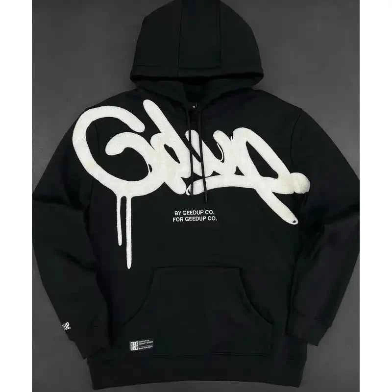 Men's & Women's | Casual Striped Letter Oversized Hoodie for Street Fashion