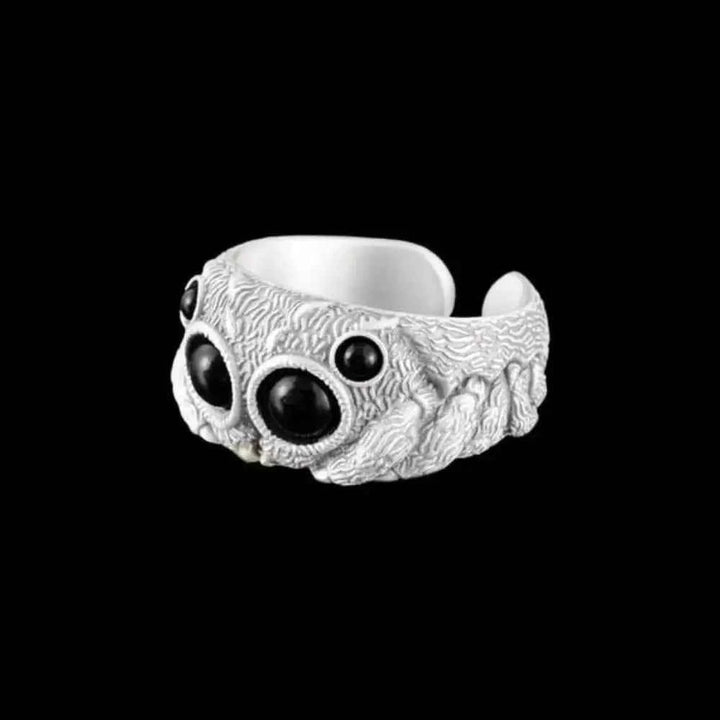 Elegant Nightfang Spider-Inspired Ring Silver
