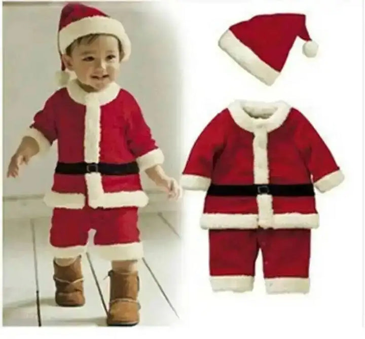 Halloween's Red Santa Claus Costume for Girls - Dress and Hat Set