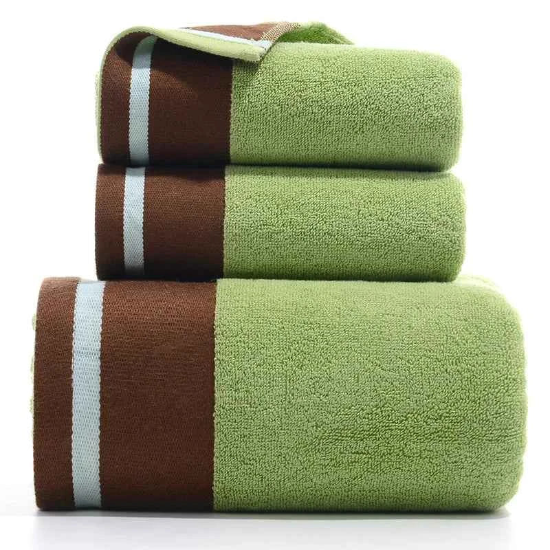 Soft Terry Cotton Bath Towel Green 3-Piece