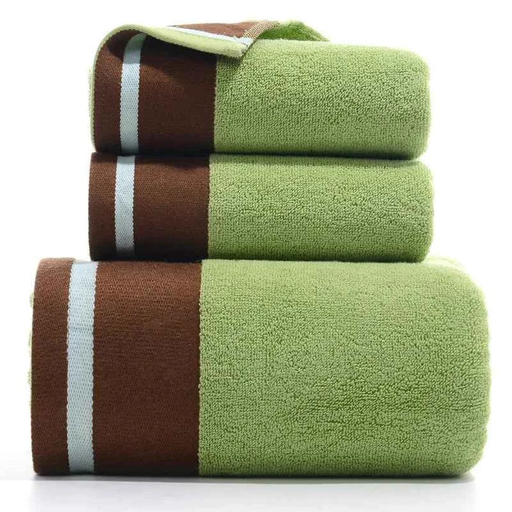 Soft Terry Cotton Bath Towel Green 3-Piece