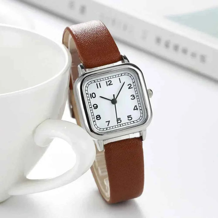 Square Alloy Watch for Stylish Elegance Maple