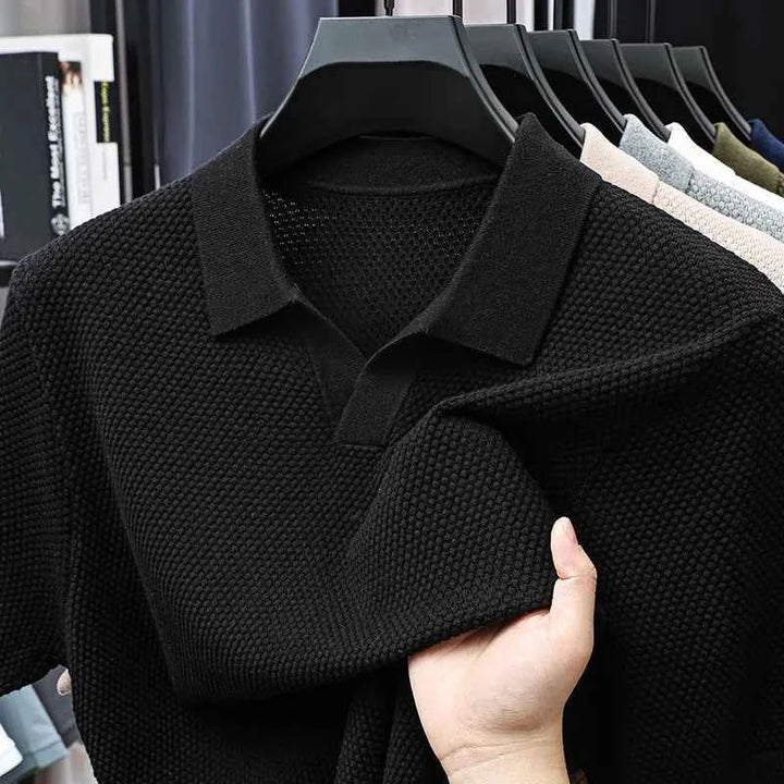 Men's Knit Polo Shirt - Stylish and Comfortable