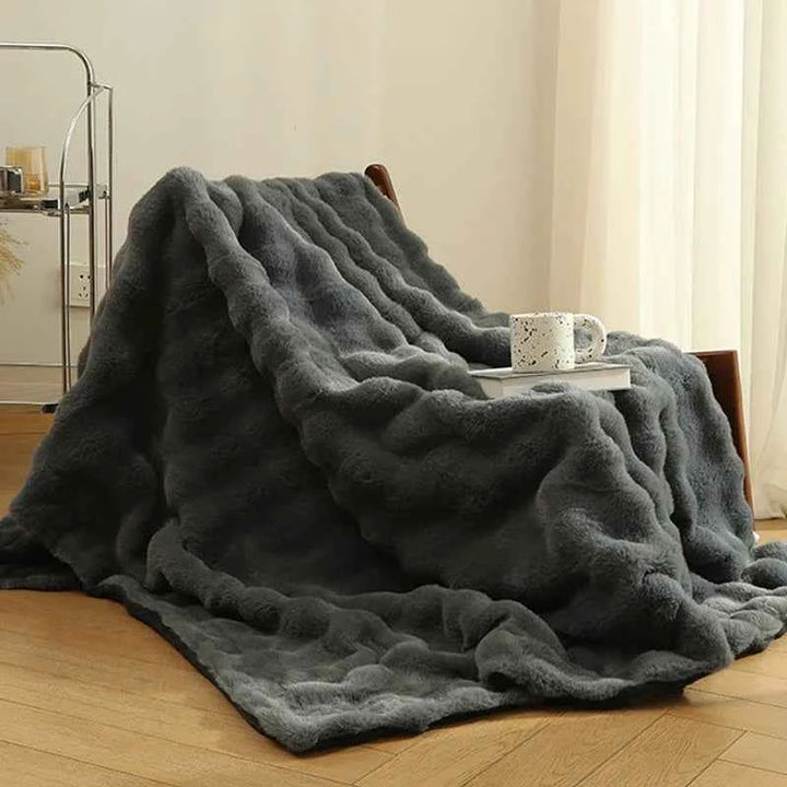 Cozy Faux Fur Plush Throw Blanket