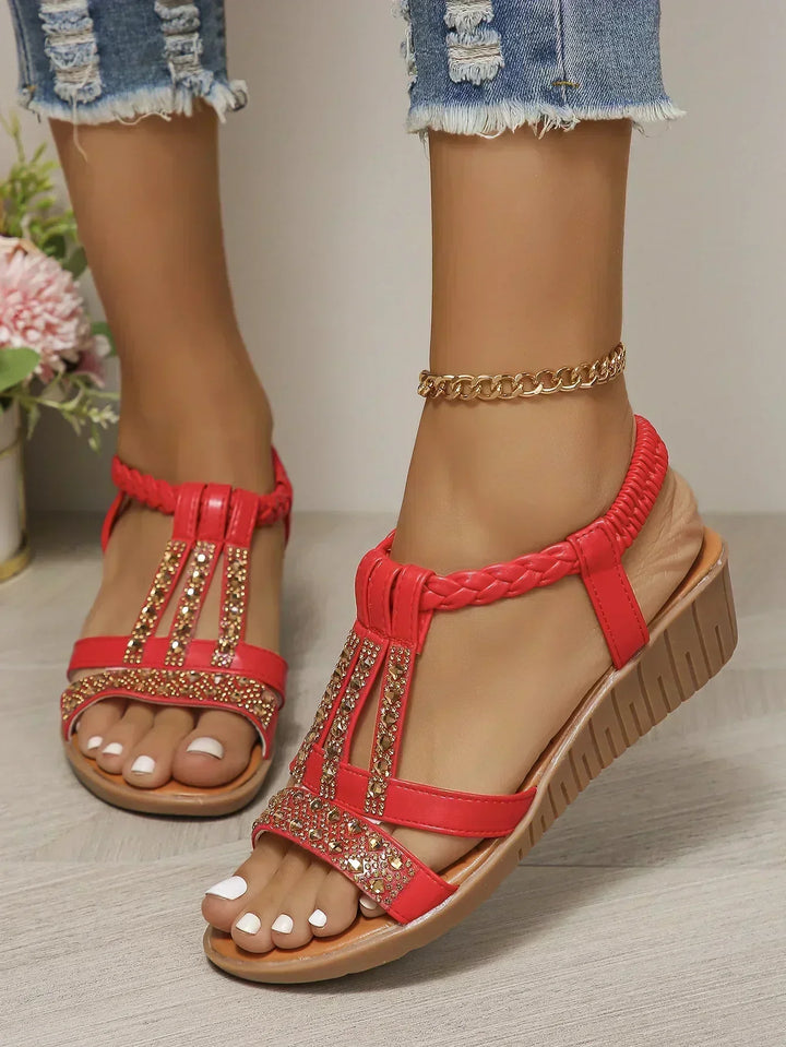 Priscilla | Women's Orthopedic Adjustable Sandals Red