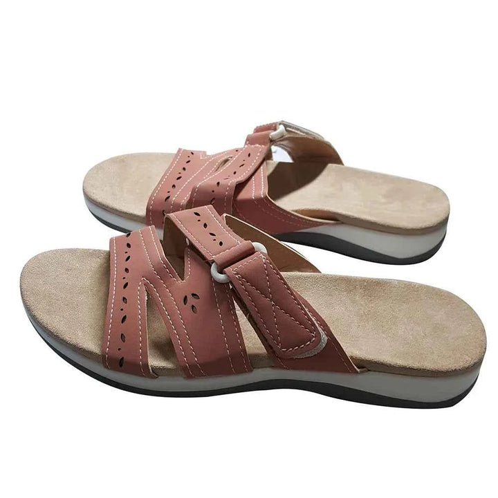 Women’s Orthopedic Hook & Loop Sandals Red