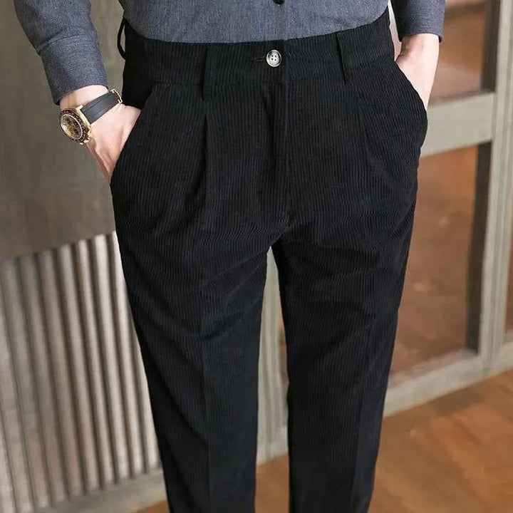 Men's Corduroy Straight Leg Pants Black
