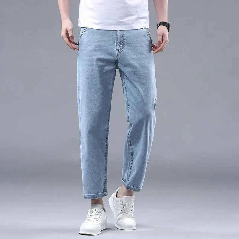 Men's Cropped Denim Jeans Light blue