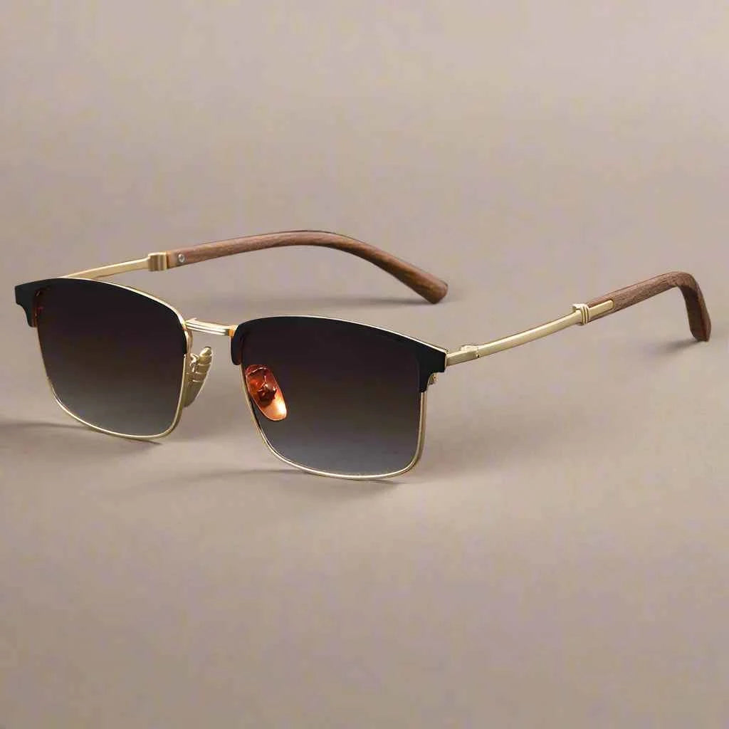 Cedar Clubmaster Sunglasses Black & Brown