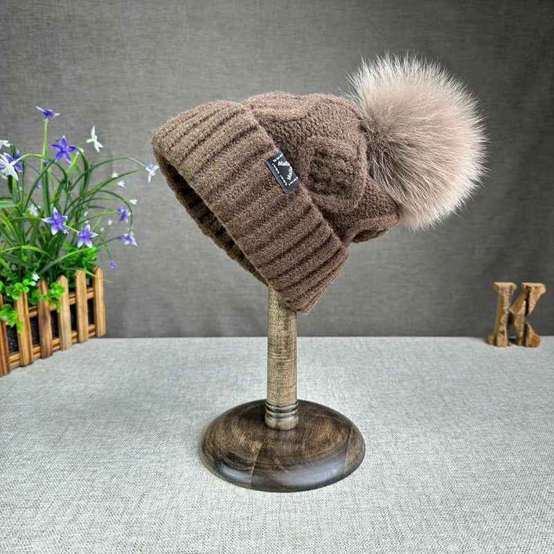 Cozy Wool Knit Beanie Brown