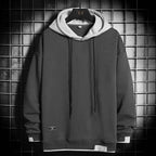 Men's Oversized Harajuku Hoodie – Bold Streetwear Pullover Grey
