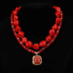 Bohemian Stone Necklace Collection Red