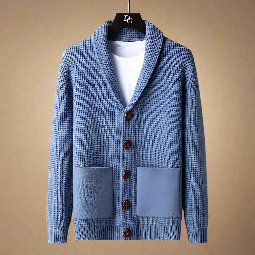 Men's Knit Cardigan - Stylish and Comfortable Knitwear Blue