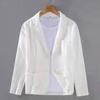 Men's Cotton-Linen Wellington Blazer White