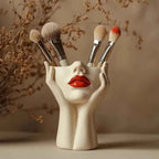 Elegant Brush Holder for Makeup Organization Ivory Glow