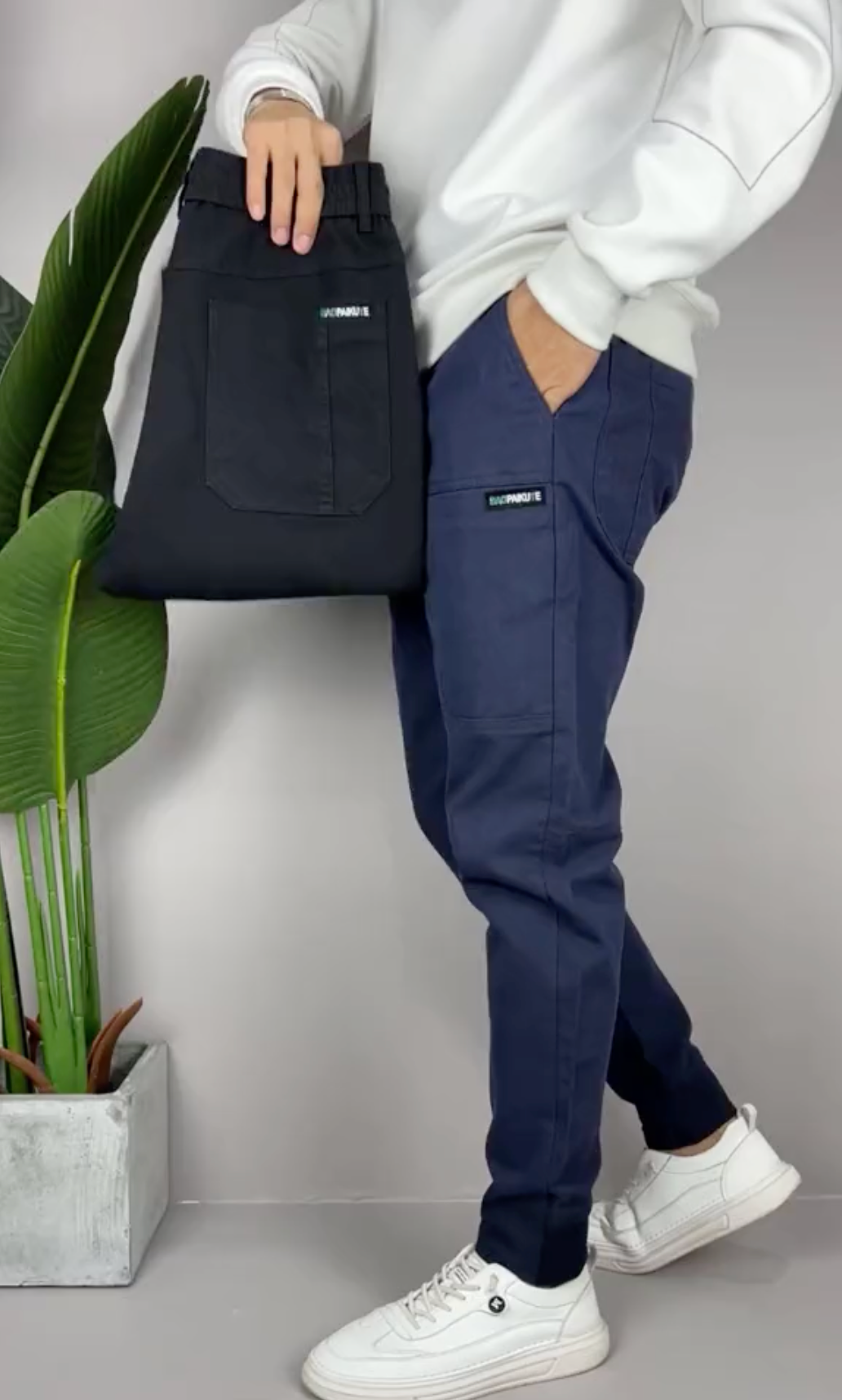 Men’s Stretch Cargo Pants – Comfortable Versatile Fit Blauw