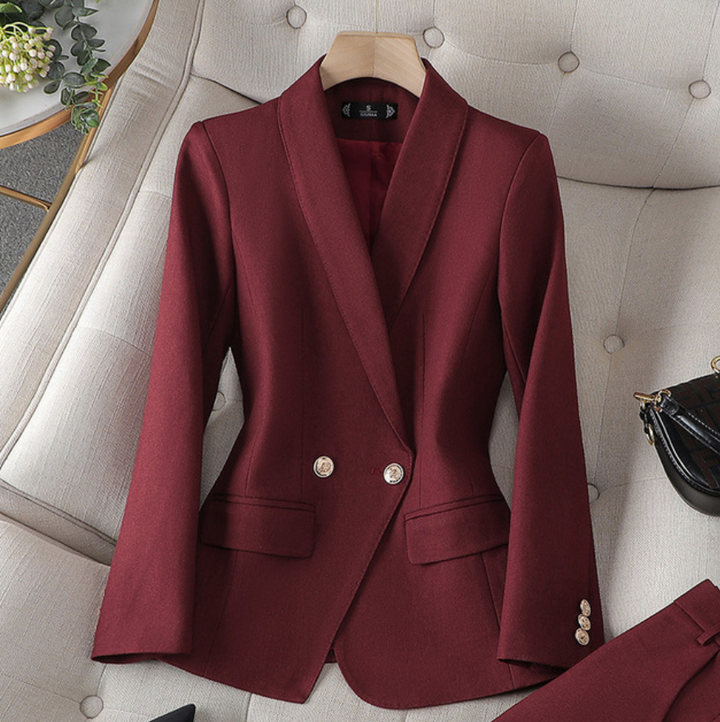Sophia | Women's Tailored Blazer and Elegant Trouser Set Bordeaux Blazer