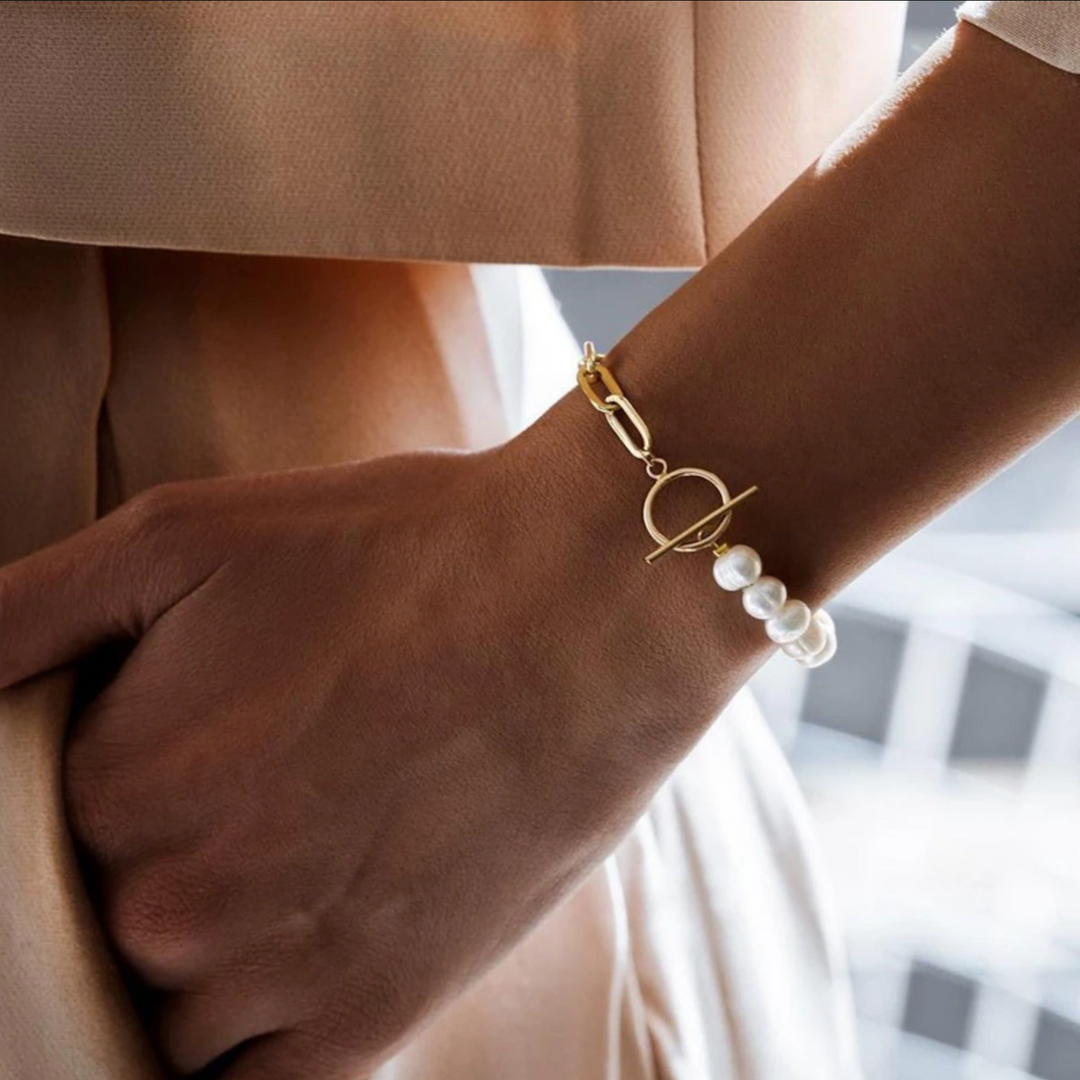 Sophia | Women's Pearl Jewelry Set - Timeless Bracelet & Necklace Bracelet