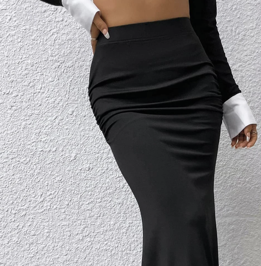 Women's High Waist Maxi Skirt - Tailored Fit & Stretchy Flare
