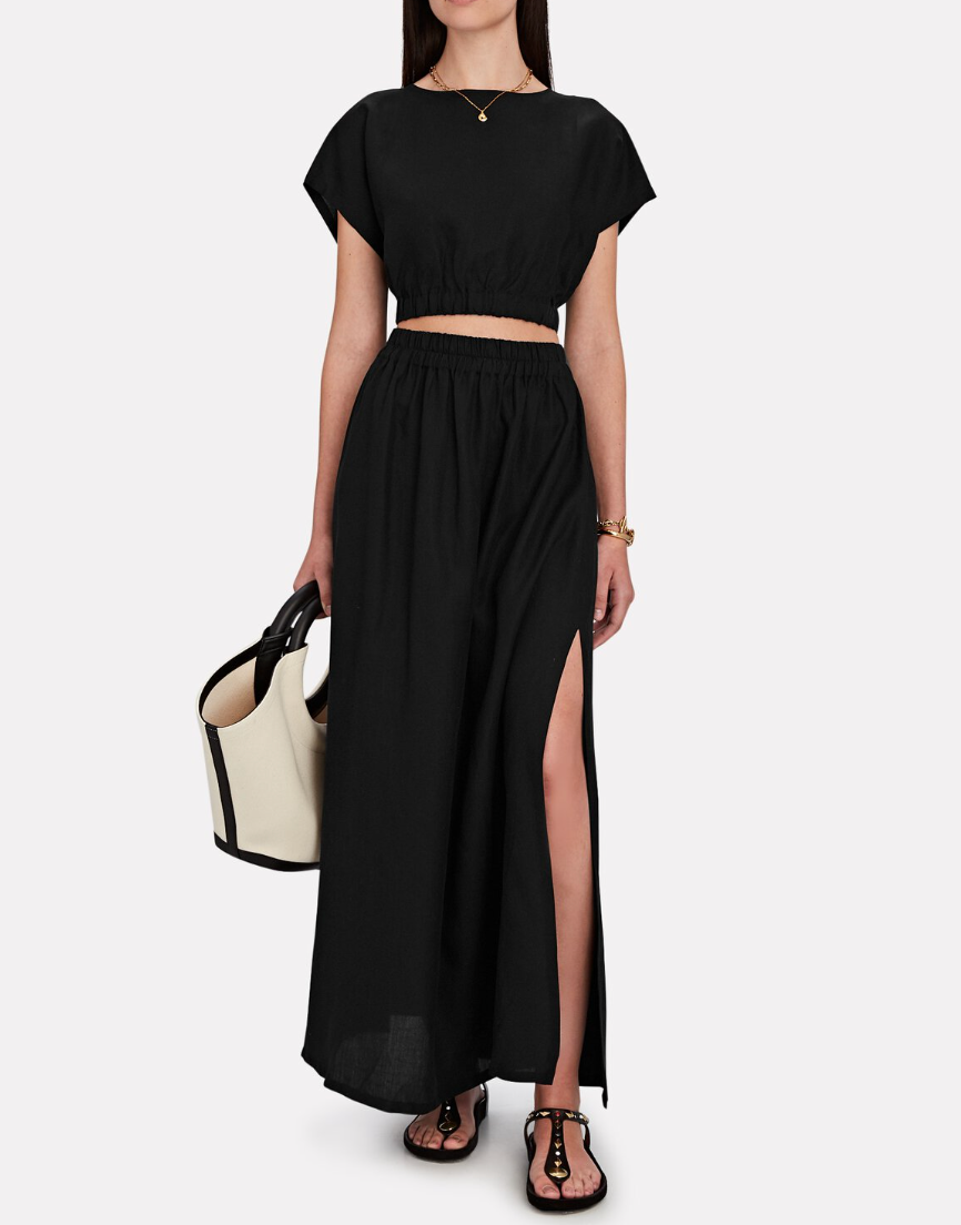 Women's High Waist Maxi Skirt – Elegant Airy Fit with Side Slit