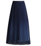 Women's Pleated Midi Skirt - Semi-Transparent Layered Elegance