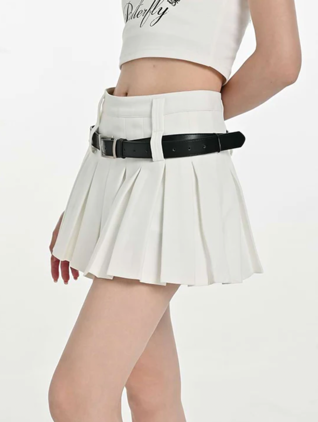 Women's High-Waist Pleated Mini Skirt