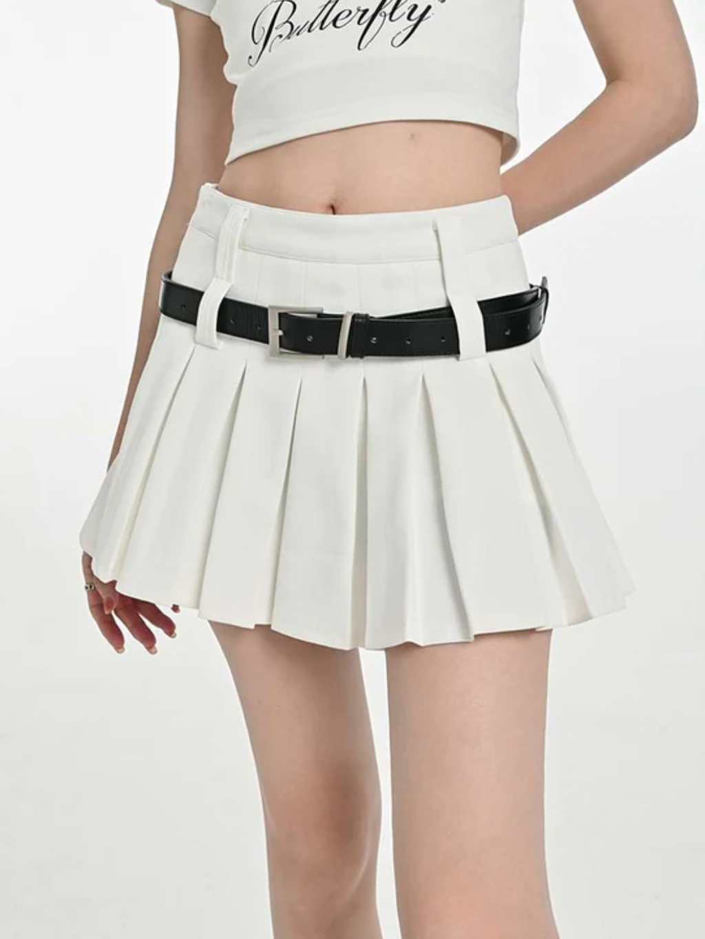 Women's High-Waist Pleated Mini Skirt