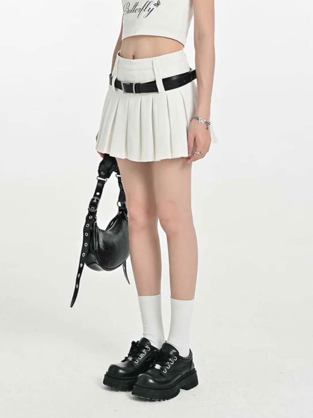 Women's High-Waist Pleated Mini Skirt