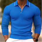 Men's Long Sleeve Polo Shirt Pink
