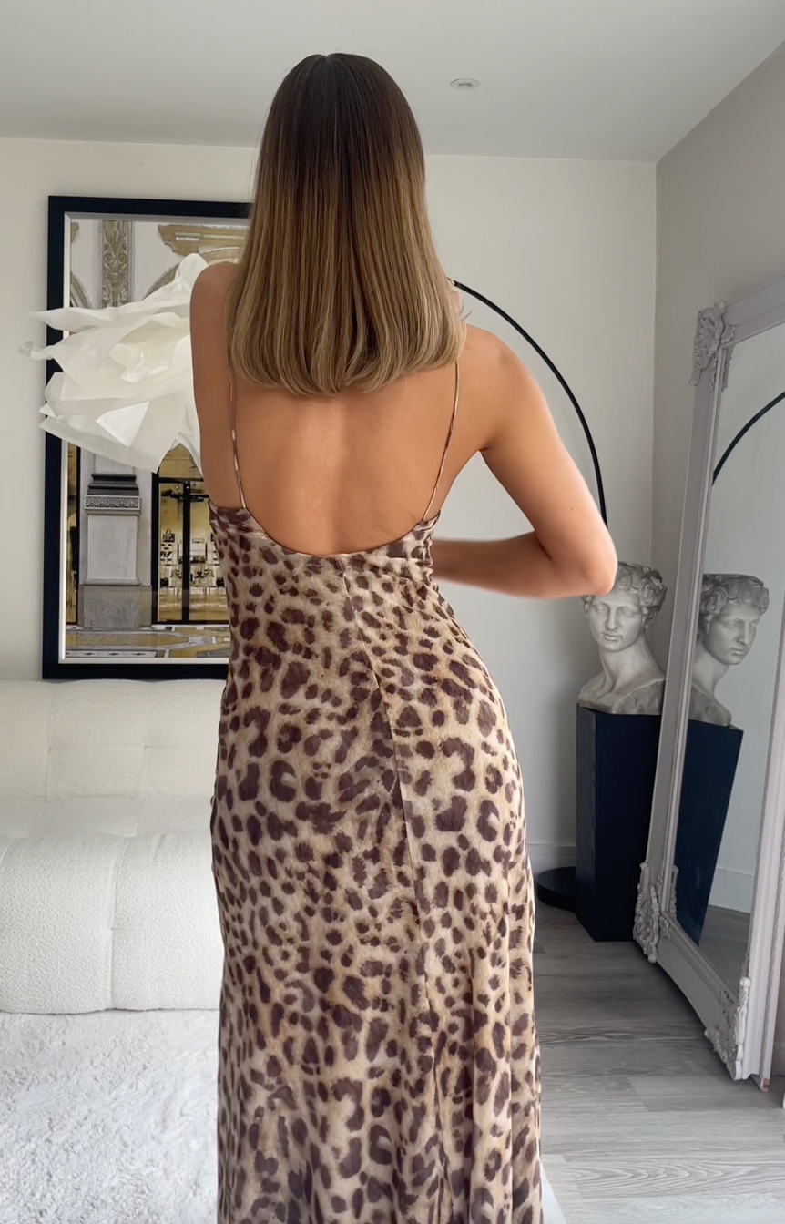 Merle | Women's Leopard Print Maxi Dress