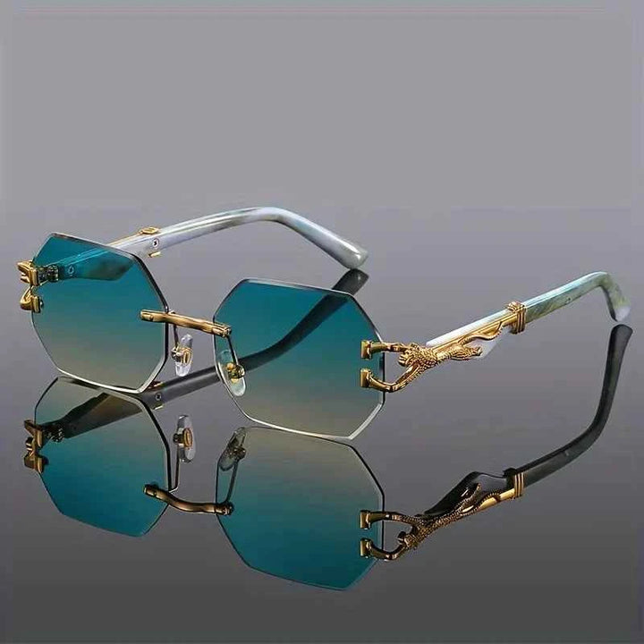Retro Golden Hour Sunglasses for Stylish Looks Gradiant Green