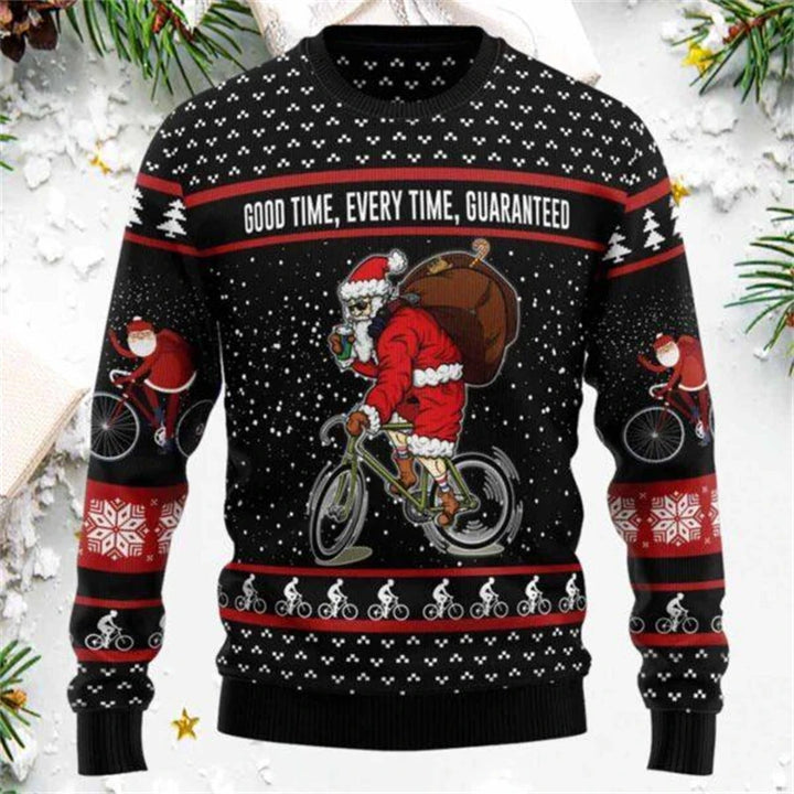 Sjov julesweater med julemandsmotiv til mænd - afslappet pullover