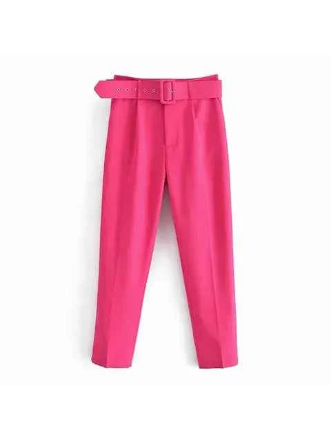 Women's Tailored Blazer and High Waist Trouser Suit Set