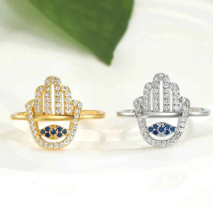 Adjustable Hamsa Protection Ring