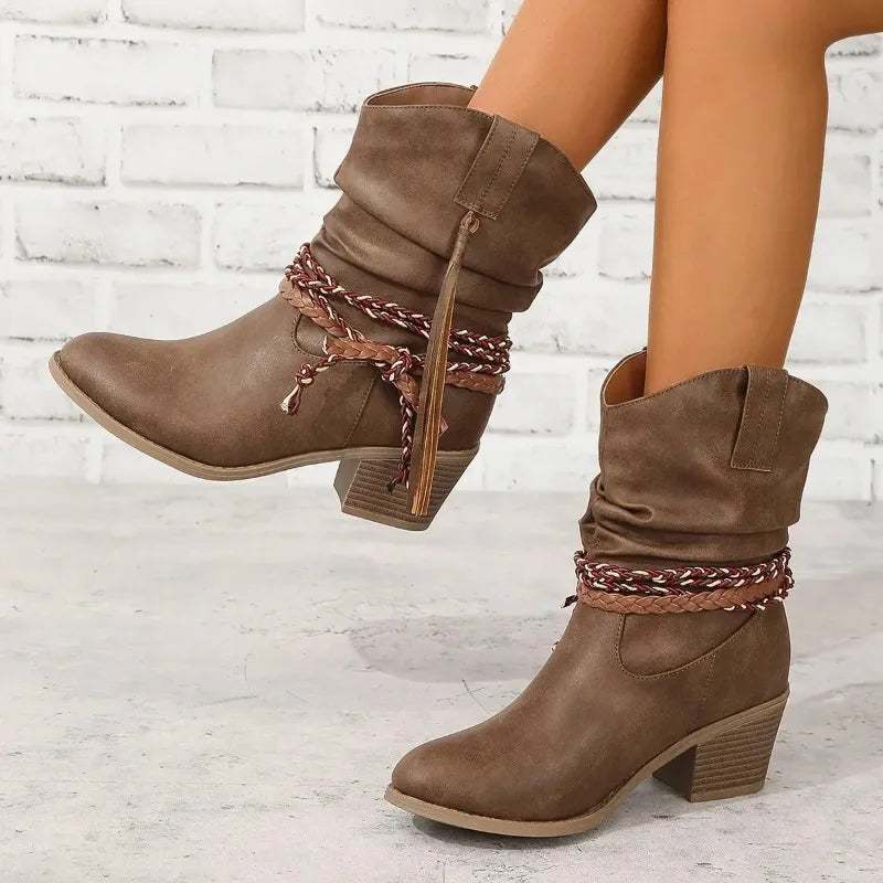 Women's Block Heel Western Style Boots